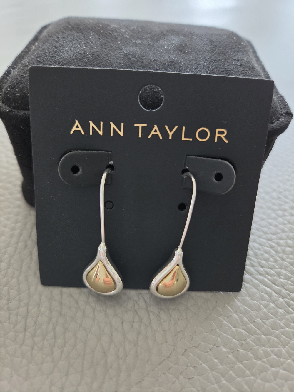 Ann Taylor Two-Tone Teardrop Dangle Earrings - Silver and Gold